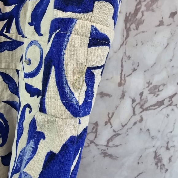 Eliza J Dress Women 8 Medium Floral White Blue Sheath A Line Pleated Tank Flare - Picture 10 of 12